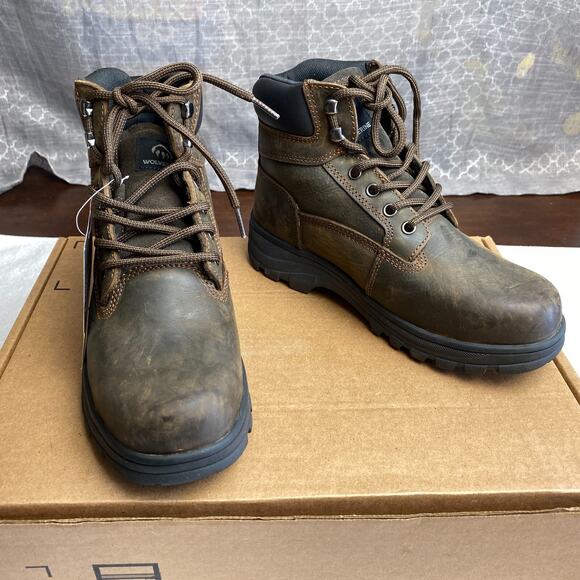 Wolverine Carlsbad 6" Work Boots Womens 6.5 E Brown Steel Toe Streetwear Chic - Picture 1 of 12